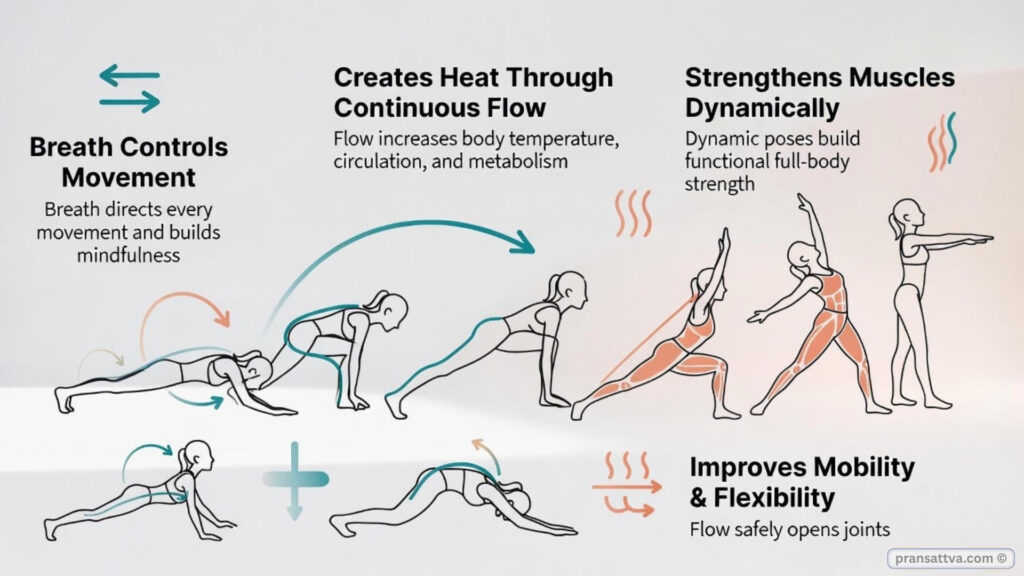 Vinyasa Yoga flow practice with breath and movement