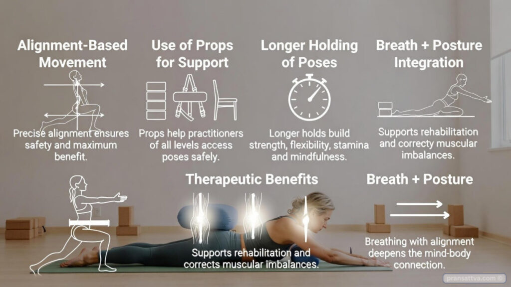 Iyengar Yoga alignment using props